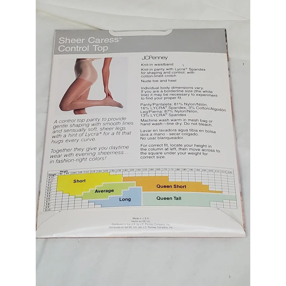 JCPenney Sheer Caress Control Top Pantyhose Sandalfoot Dark Hunter Green Short